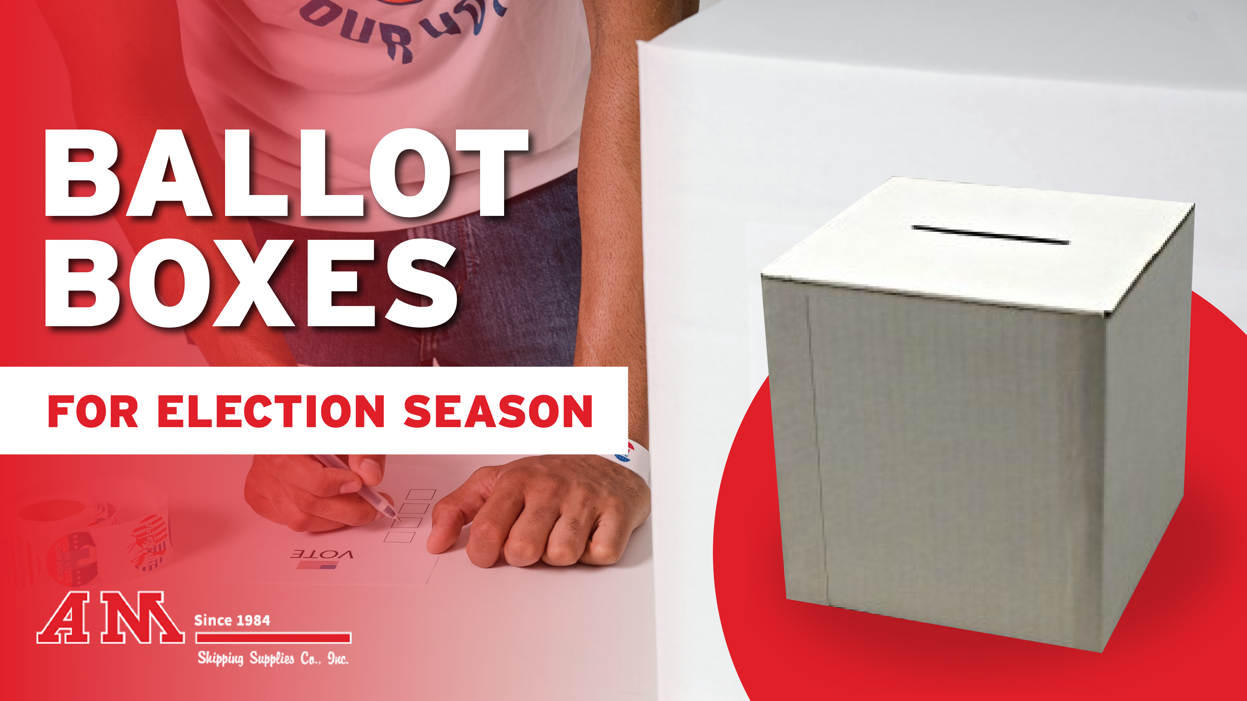 a ballot box text reads Ballot Boxes for Election Season